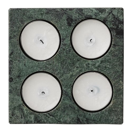 Square Green Marble Tealight Holder