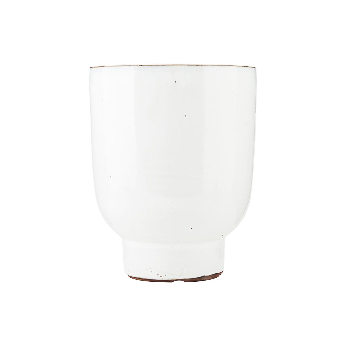 House Doctor Rustic White Glaze Planter