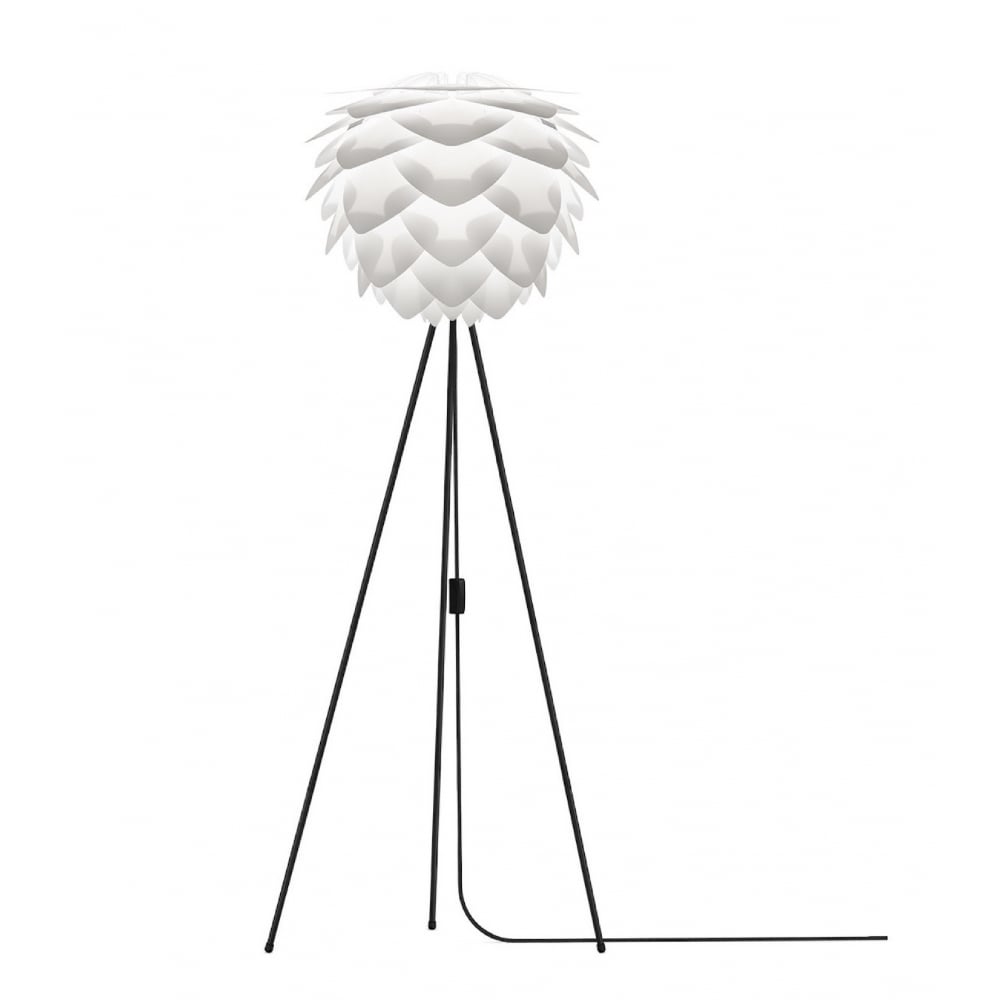 UMAGE Medium White Silvia Floor Lamp with Black Tripod 