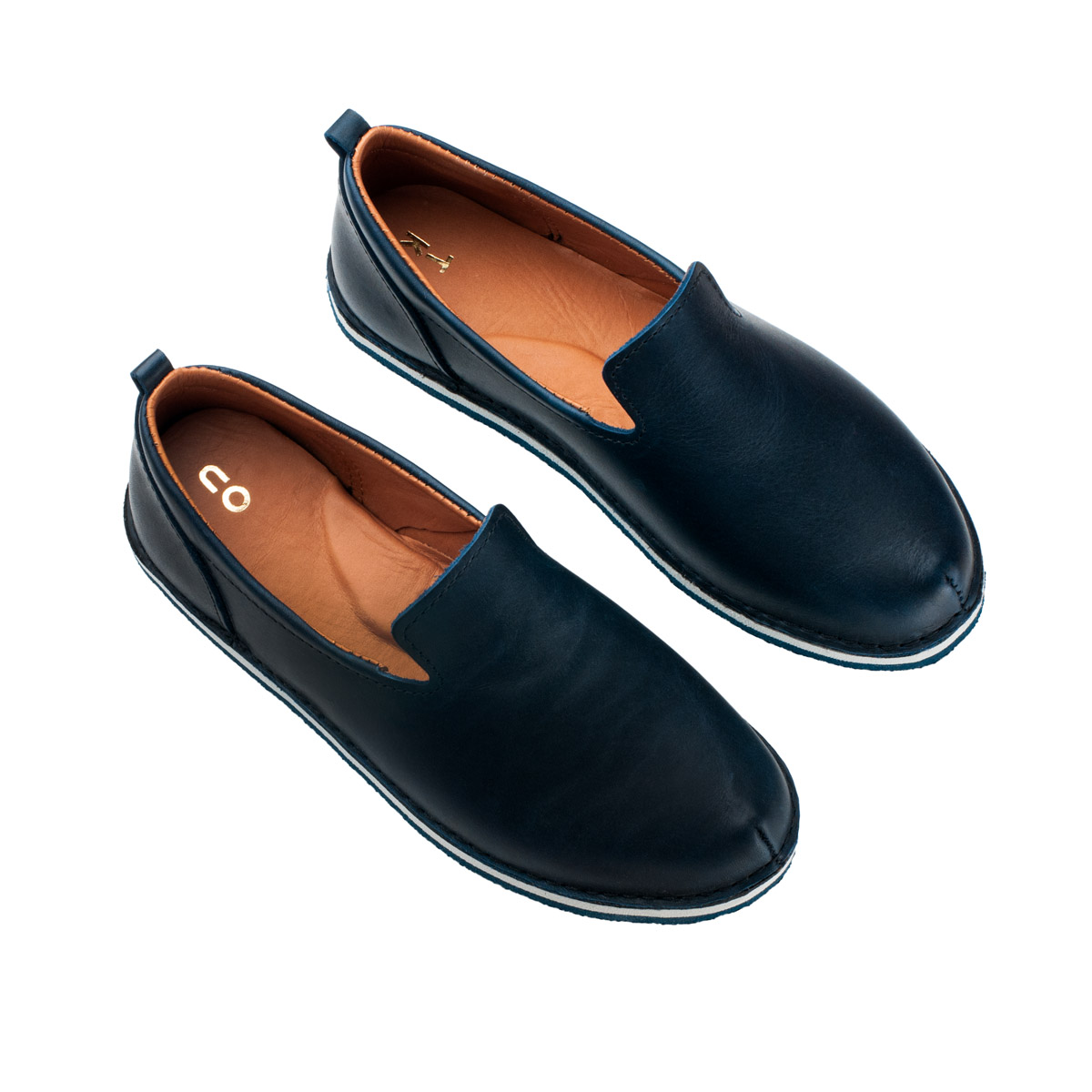 TOKU Navy Leather Loafers