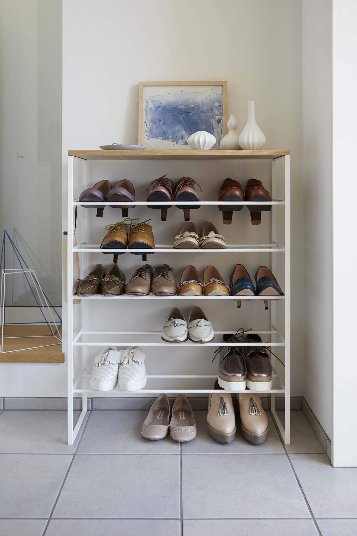 Trouva White 3 Tier Tower Steel Shoe Rack