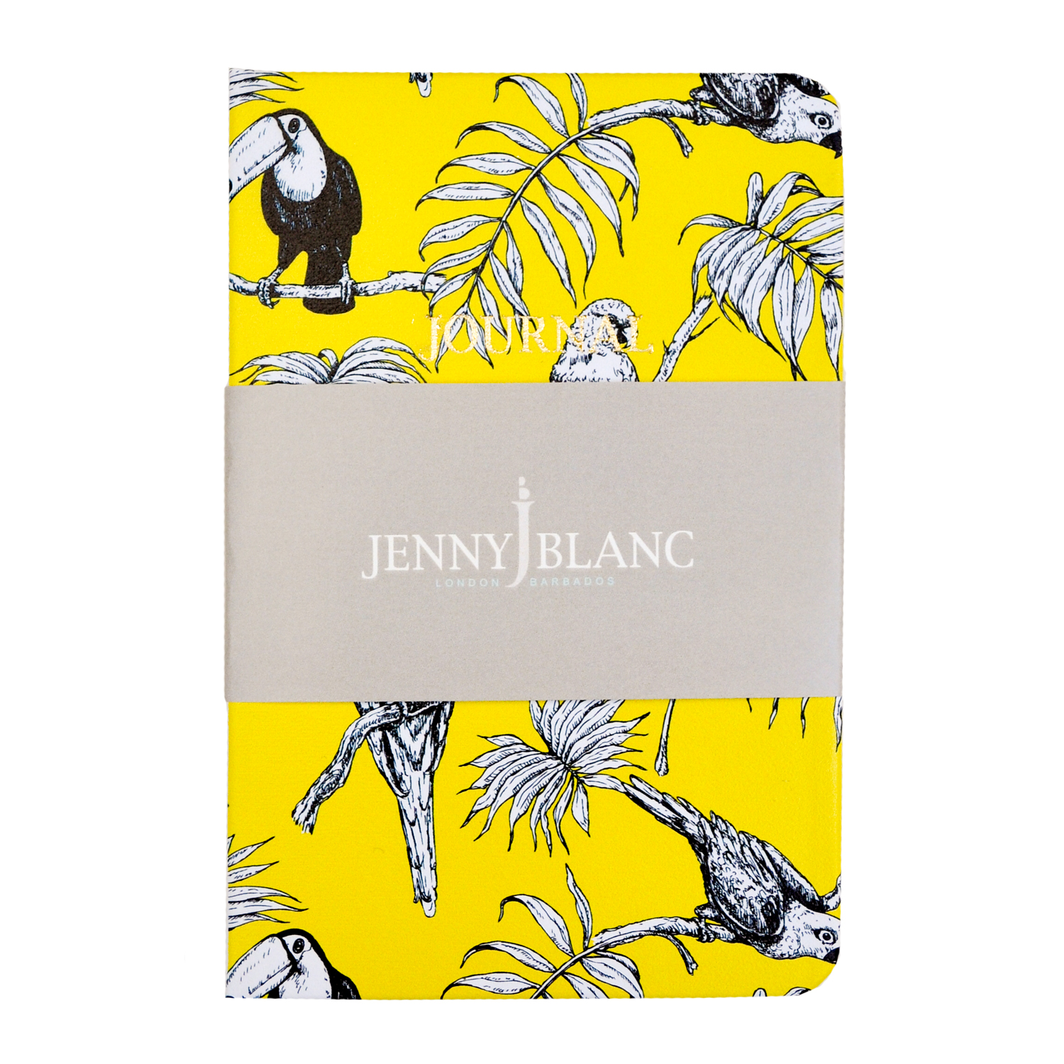 Jenny Blanc A6 Journal With Tropical Birds - Yellow