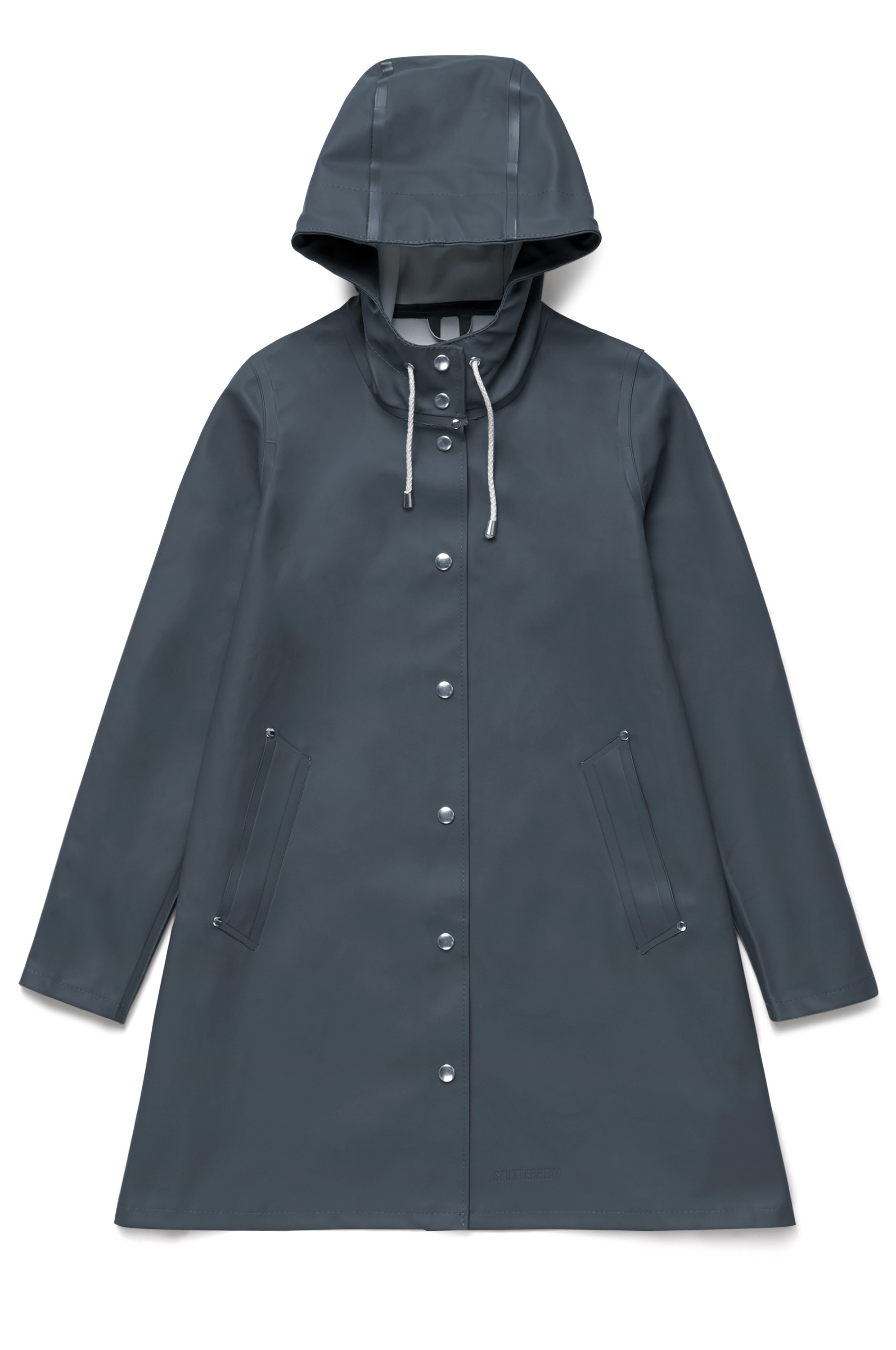 Stutterheim Charcoal Grey Womens Mosebacke Raincoat 