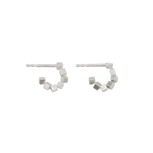 Isager by Signe Isager Silver Cubic Earrings