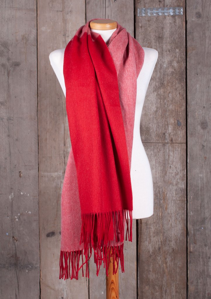 The Tartan Blanket Co. Frosted Rouge Two Tone Lambswool Blanket Scarf