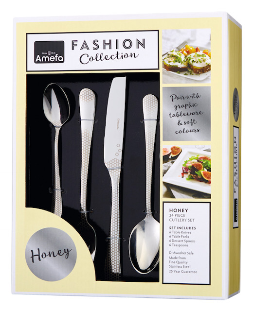 Amefa 24 Piece Honeycomb Cutlery Set 