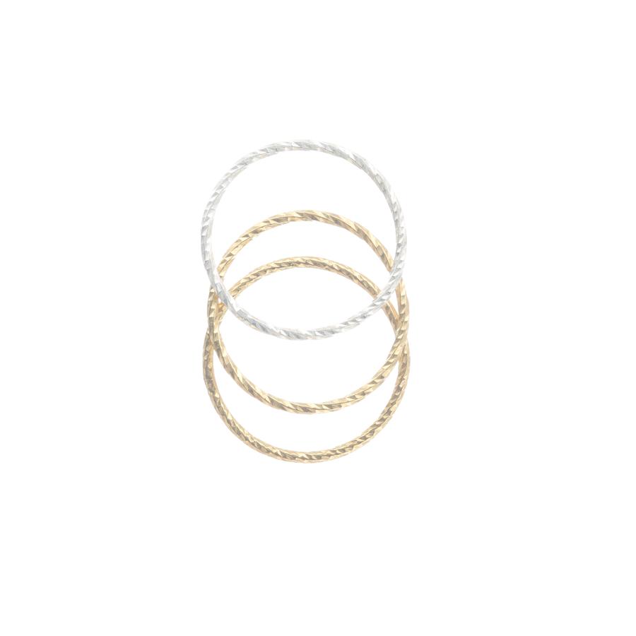 Louise Wade 18ct Gold Vermeil Diamond Cut Stacking Ring