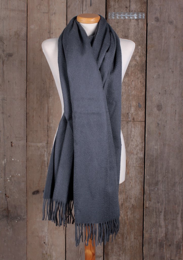 The Tartan Blanket Co. Lambswool Blanket Scarf in Charcoal Grey