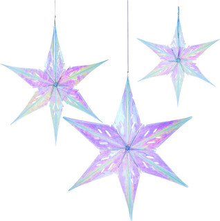 Talking Tables Iridescent Stars Decorations (Pack of 3)