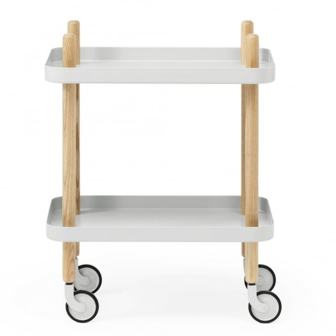 Normann Copenhagen Light Grey Block Side Table Drinks Trolley 