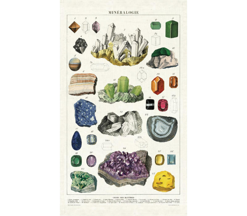 Cavallini & Co Mineralogie Tea Towel - 100% Natural Cotton