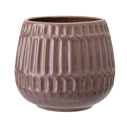 Bloomingville Pink Glazed Pot With Ridges