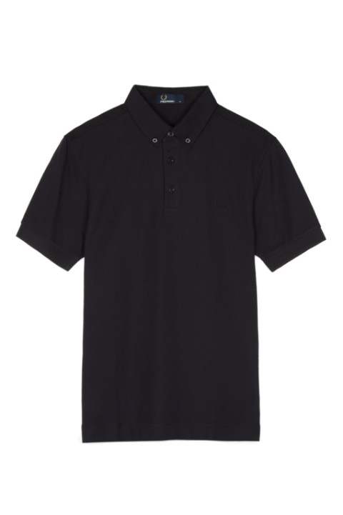 Fred Perry Black Oxford Trim Pique Polo Shirt