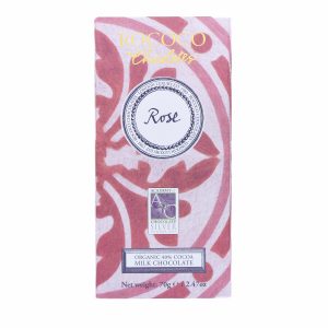 Rococo Chocolates Rose Organic Artisan Milk Chocolate Bar