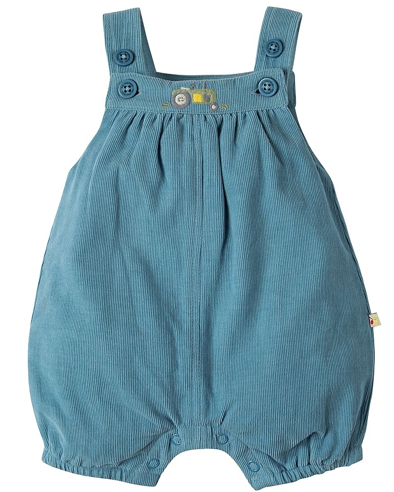 Frugi Blue 6 To 12 Months Dinky Cord Dungaree Stone Baby Clothes