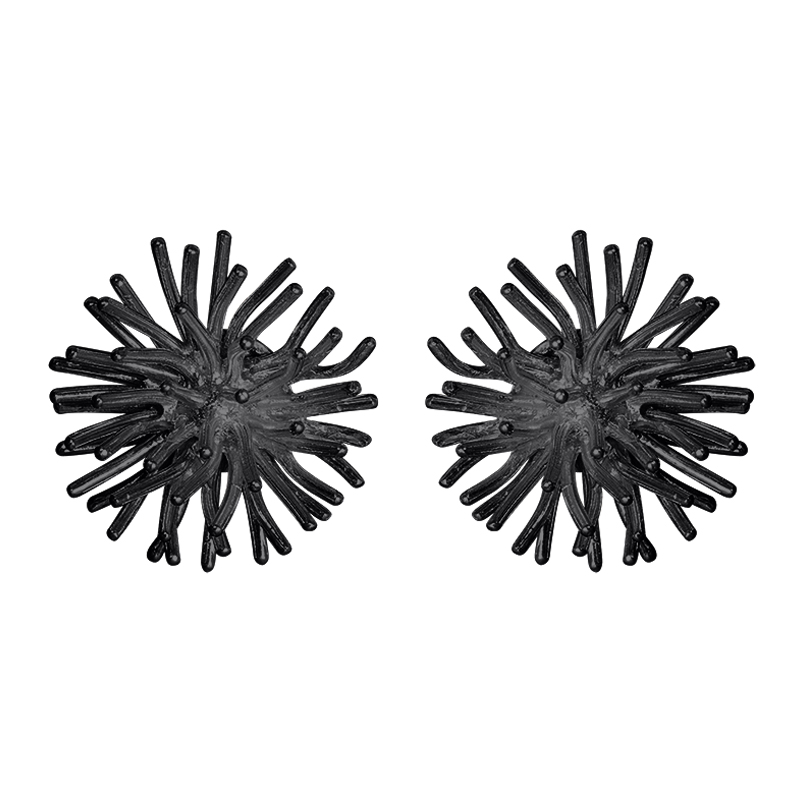 Sofie Lunøe Oxidized Silver Pompon Ear Studs