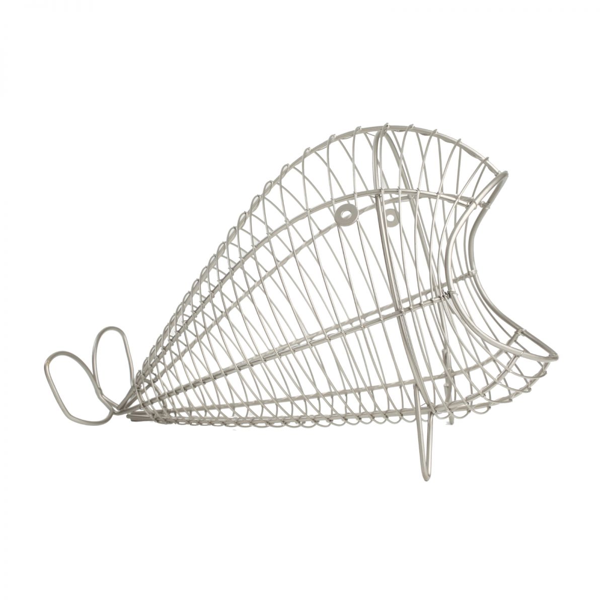 T&G Satin Grey Ocean Whale Wire Basket