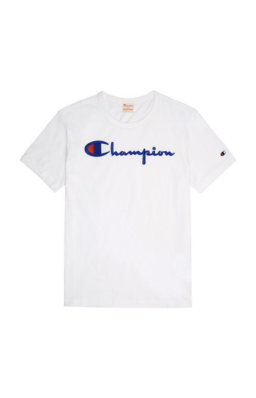 Champion White Reverse Weave Script Logo Tee 