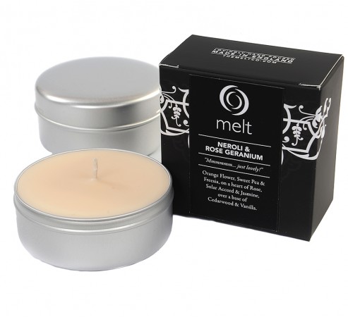 Melt Travel Tin Neroli & Rose Geranium Scented Candle 