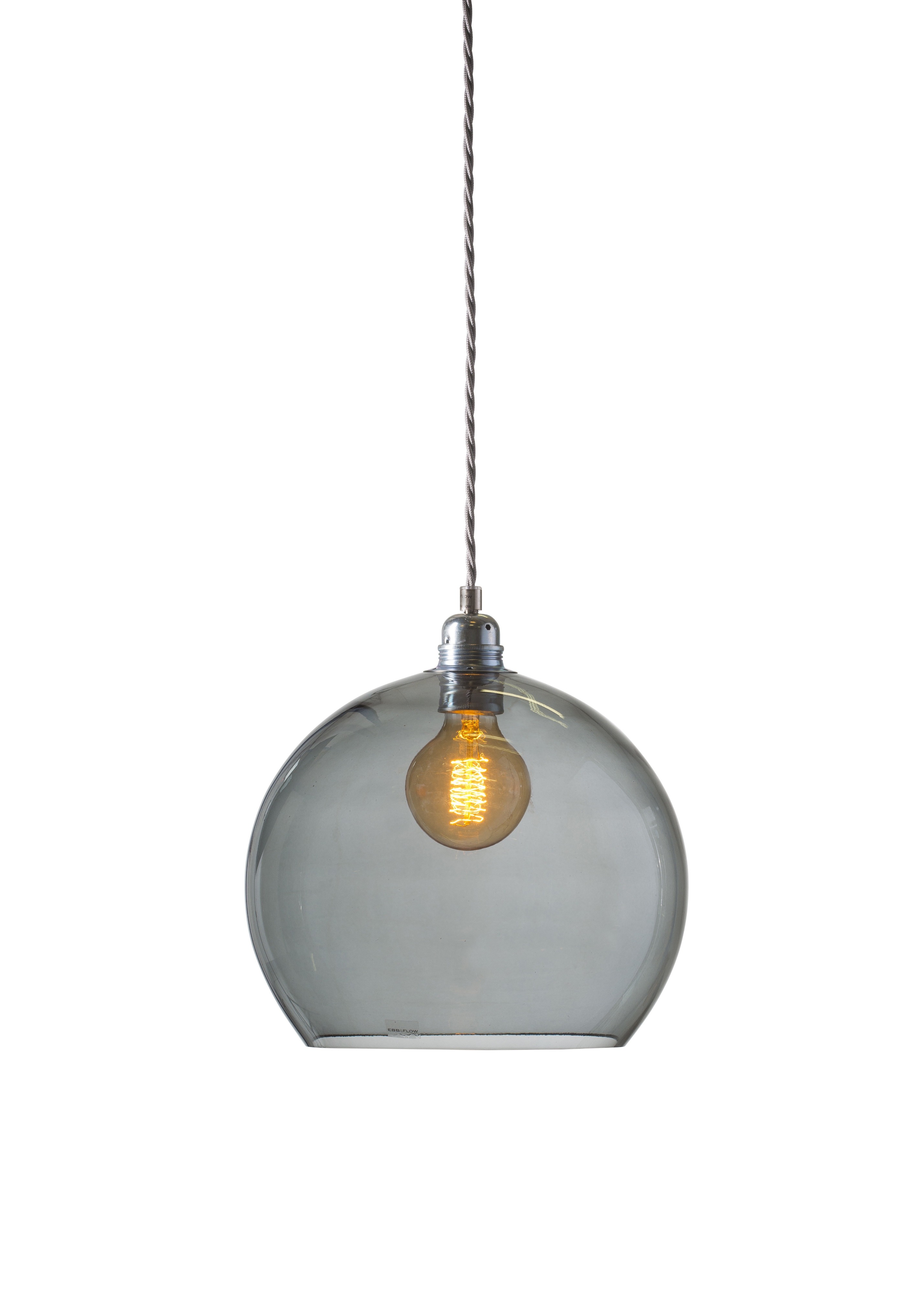 Luma Smokey Grey 15cm Silver Fitting Rowan Pendant Light