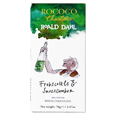 Rococo Chocolates White Roald Dahl Frobscottle And Snozzcumber Chocolate Bar