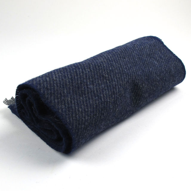 Cushendale Mill Navy Lambswool 'Hunter' Scarf