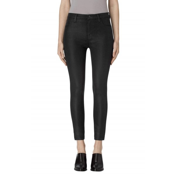 J Brand Fearless Coated Fabric Alana High Rise Crop Skinny Jeans