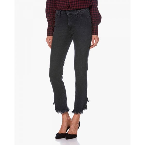 Paige  Moonlight Fog With Heavy Fray Hoxton Straight Ankle Jeans