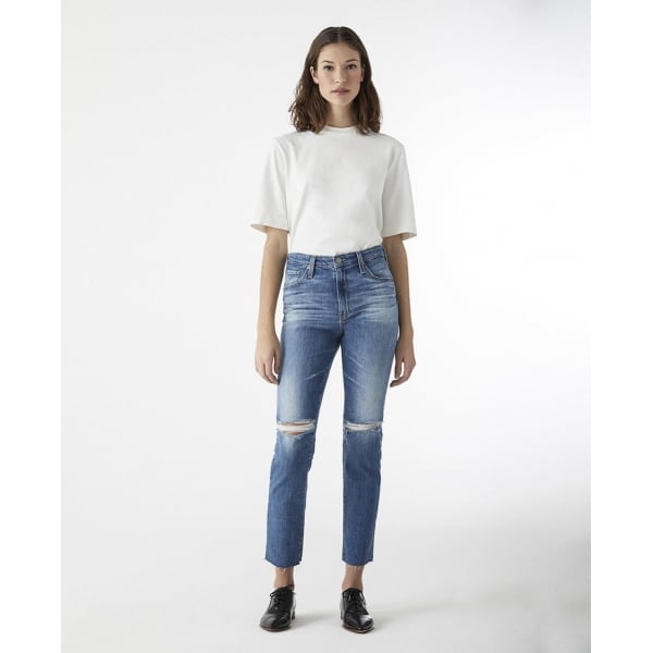 AG Jeans 13 Years Salt Water Blue Isabelle High Waisted Straight Crop Jeans