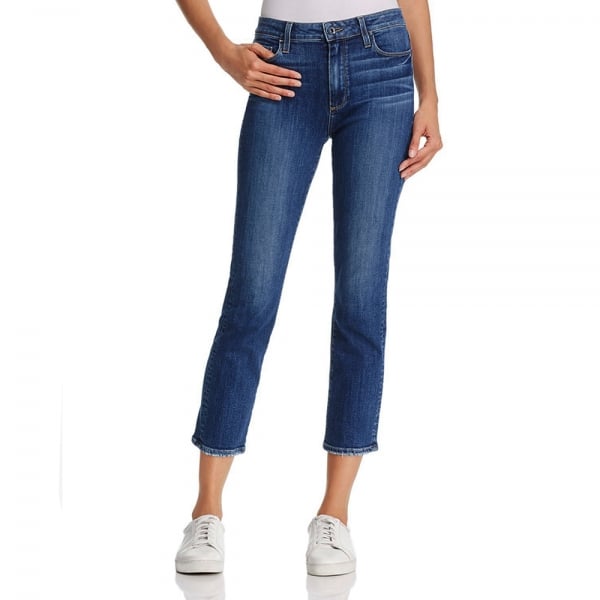 Paige Denim Lane Distressed Blue Jacqueline Straight Leg Jeans 