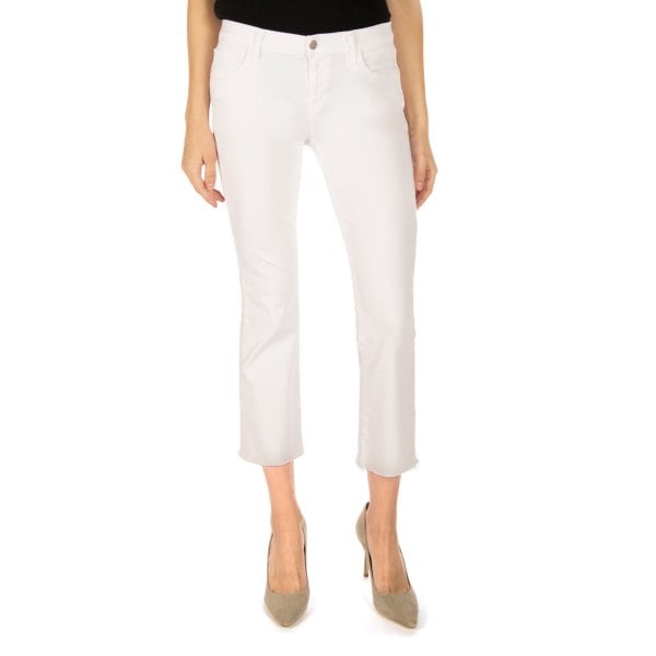 J Brand Blanc Selena Mid Rise Cropped Boot Cut Jeans