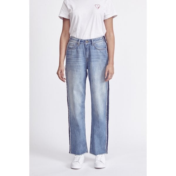 Iden Blue Virginia Boyfriend Jeans With Side Stripe