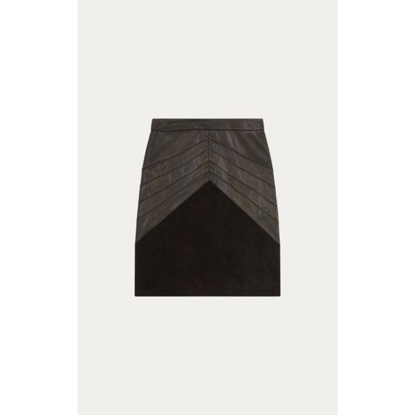 BA&SH Black Siracuse Leather Skirt 