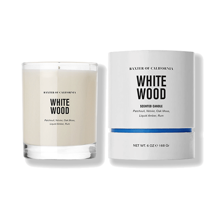 Baxter Of California  White Wood Candle