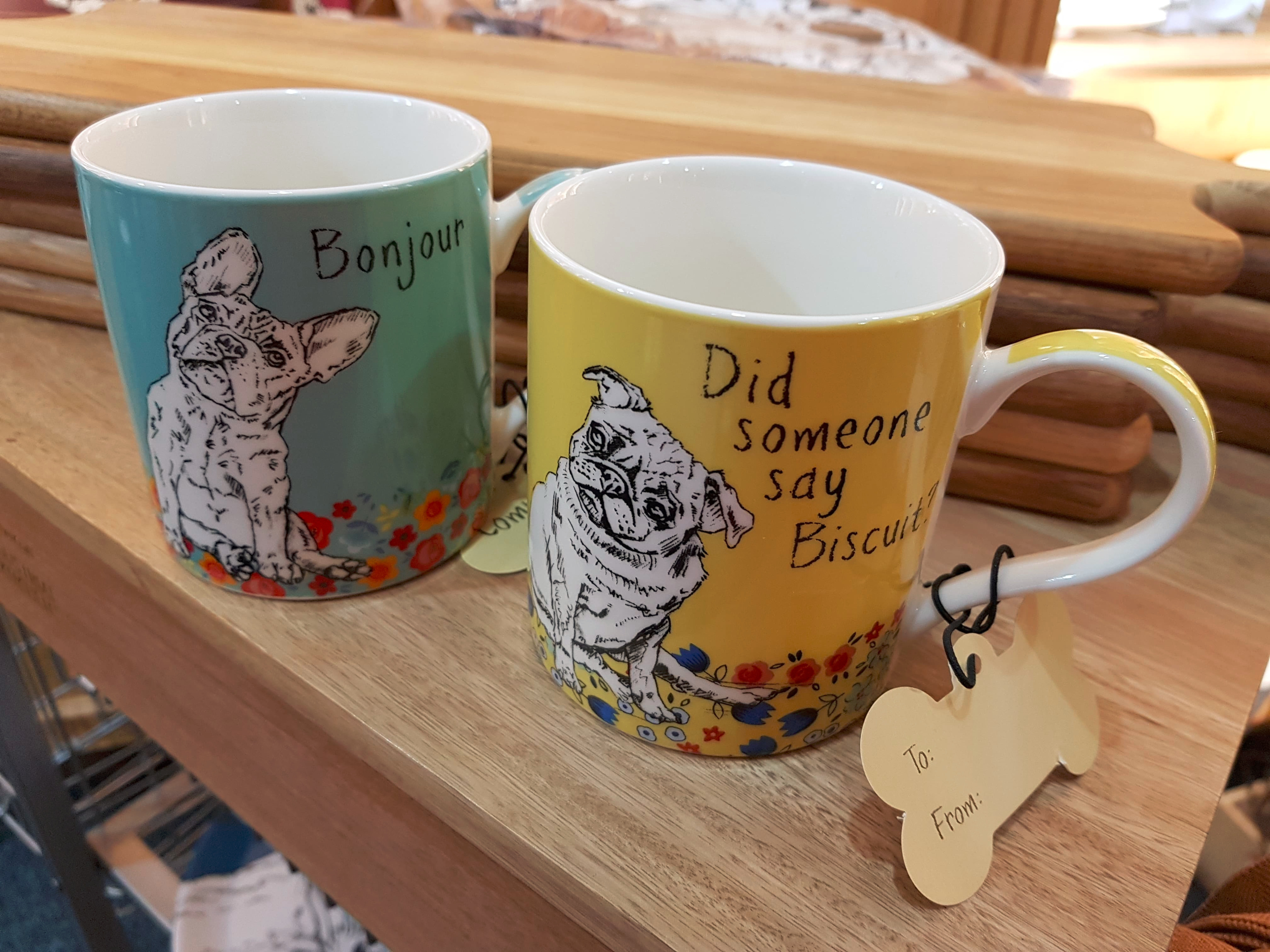 Couture Companions Set Of 2 Bonjour & Biscuit Mugs