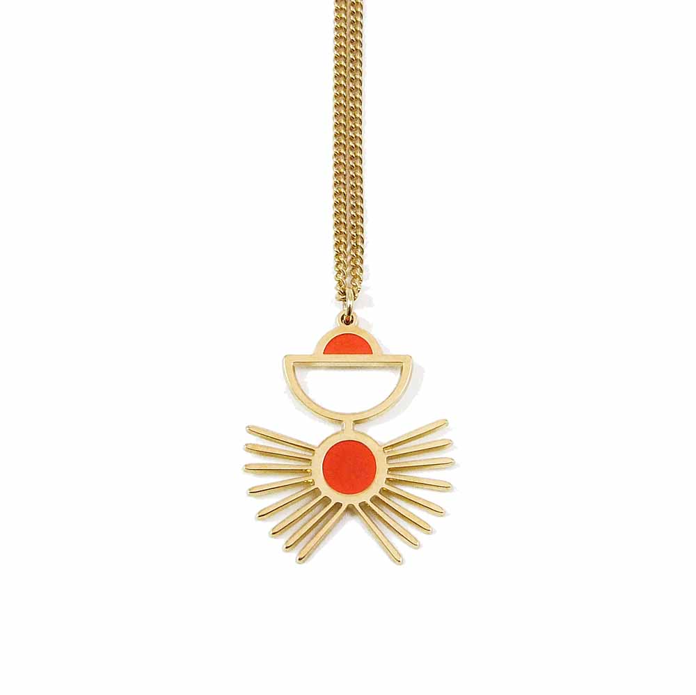 Anne Thomas Coral Medusa Necklace