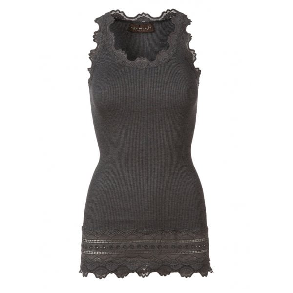 Rosemunde Grey Melange Benita Vintage Long Lace Vest