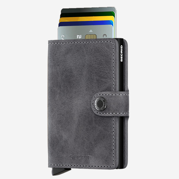 Secrid Mini Wallet with Card Protector RFID - Vintage Grey-Black