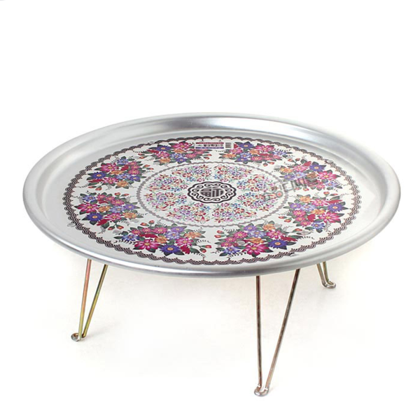 ALKEMI store Large Tin Tray Side Table With Foldable Legs 