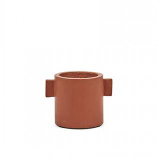 Serax Small Orange Brown Concrete Pot With Handles 