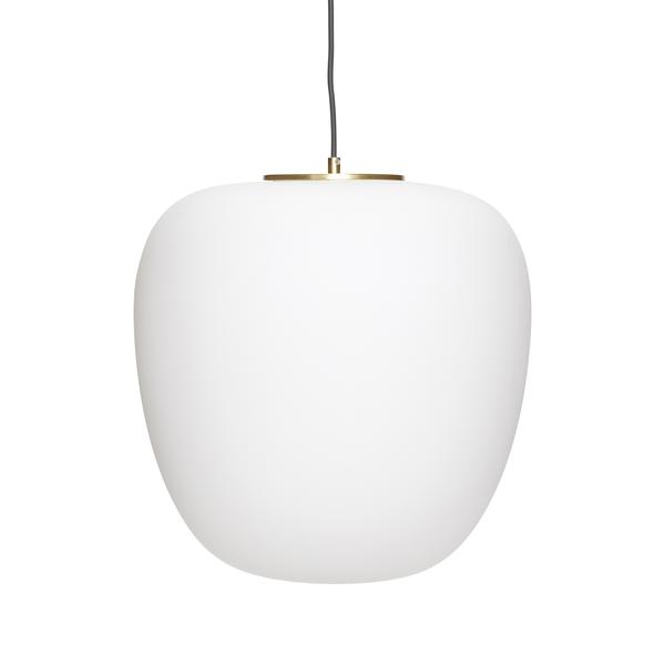 Hubsch White Glass And Brass Ceiling Pendant Light Lamp 