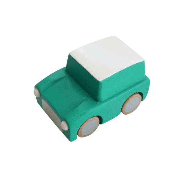 Kiko Green Classic Wooden Wind Up Car 