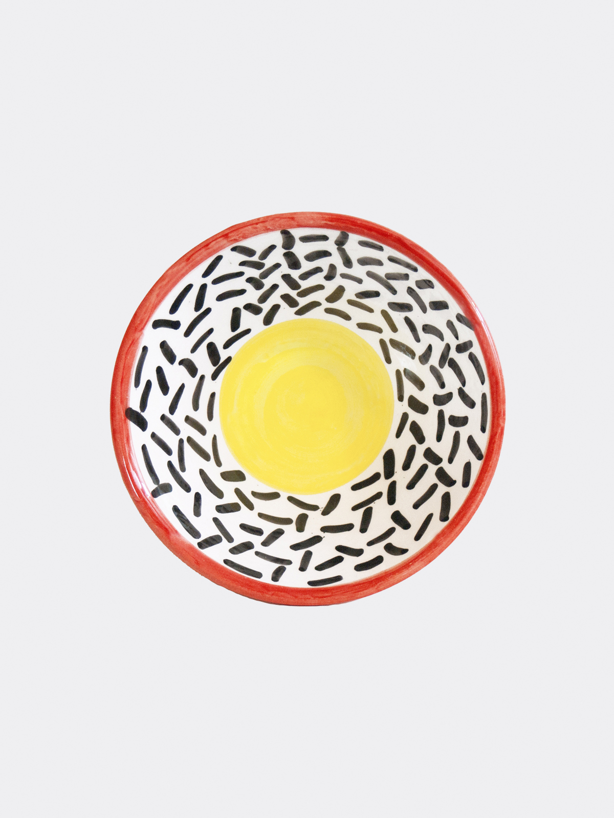 Pura Cal Black Dots, Yellow & Red Handmade Terracota Bowl Zuvi Zeva Zivi