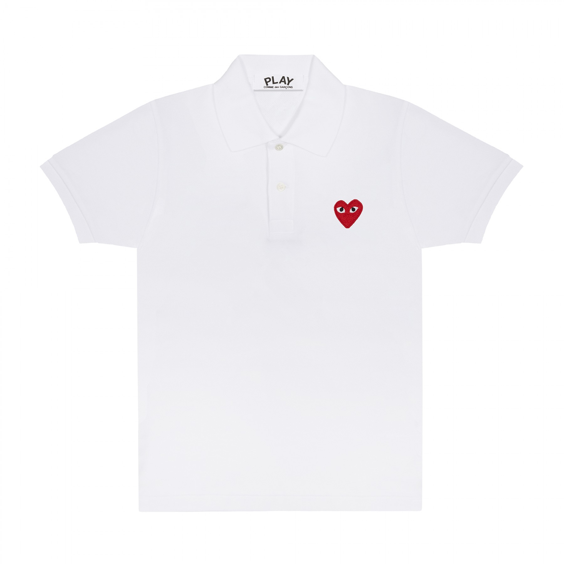 Comme Des Garcons Play CDG Red Play Polo Shirt (White) P1T006