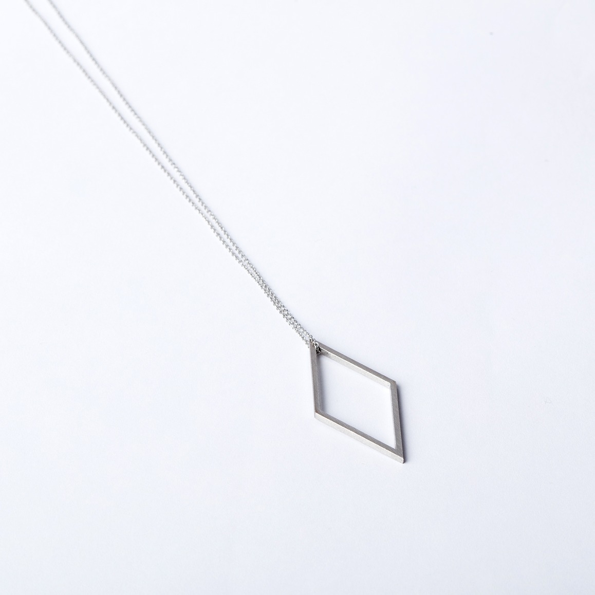 Flatwig Studio Stainless Steel Laser Cut Rhombus P07 Pendant Necklace 