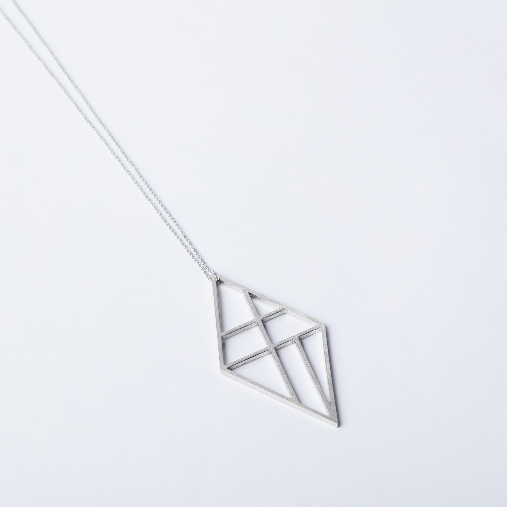 Flatwig Studio Stainless Steel Laser Cut  Rhombus P12 Pendant Necklace 