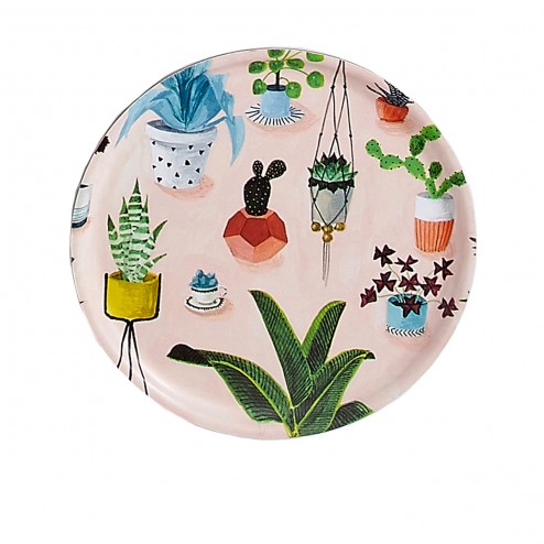 Atomic Soda Birch tray with plants designs by Mélanie Voituriez 