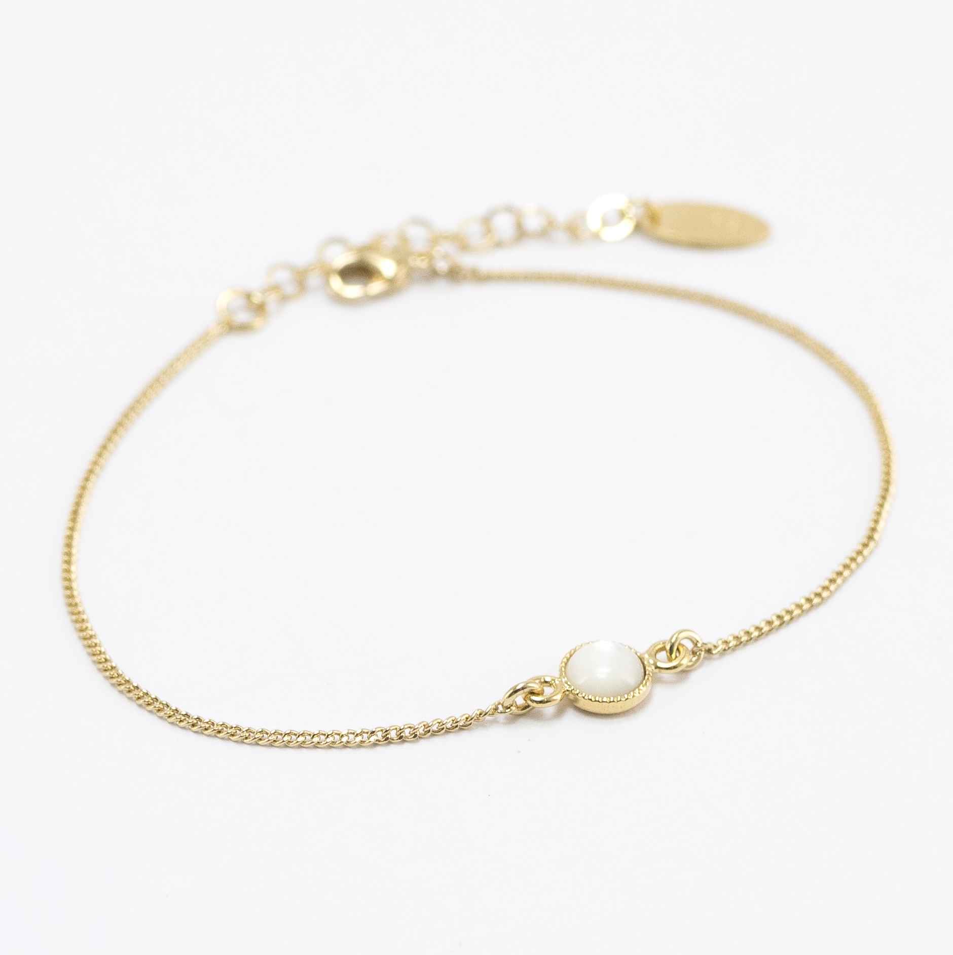 Viadoli Gold-pleated bracelet with Mother-of-Pearl 