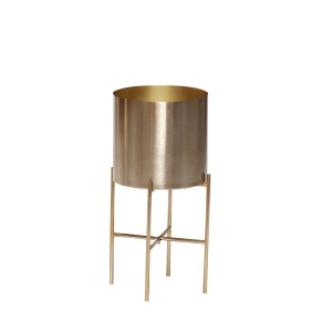 hubsch-short-brass-standing-planter