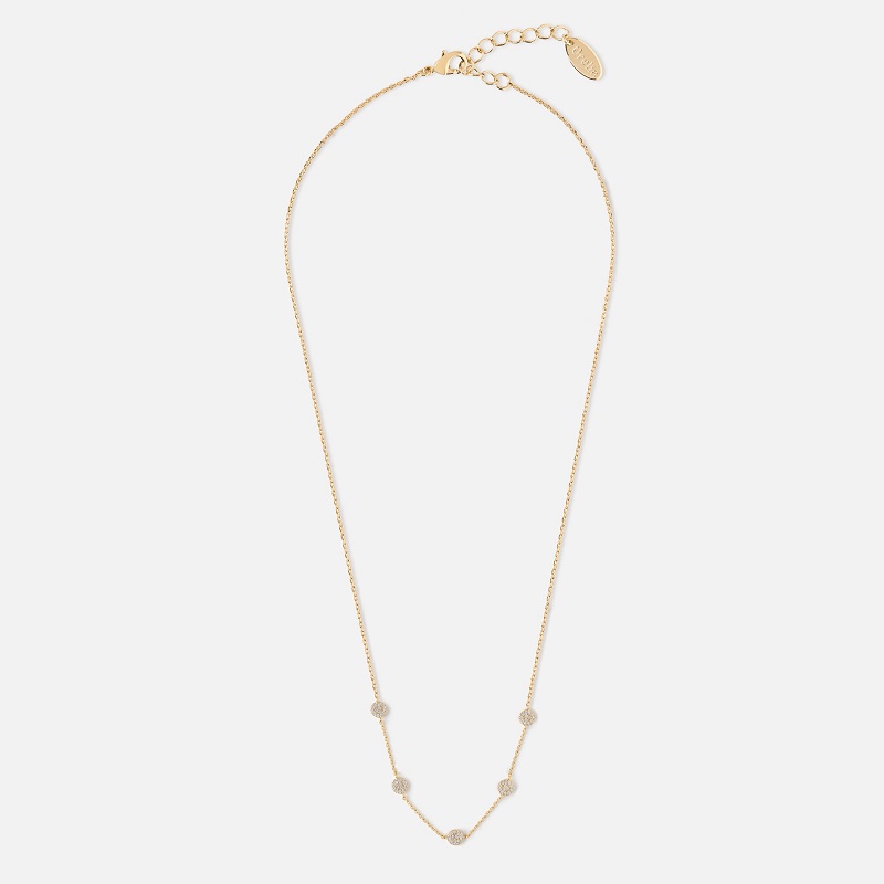 Orelia Short Pave Disk Necklace